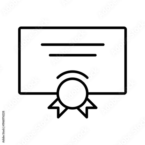 Stock certificate icon. Business and securities line symbol. Black and white.