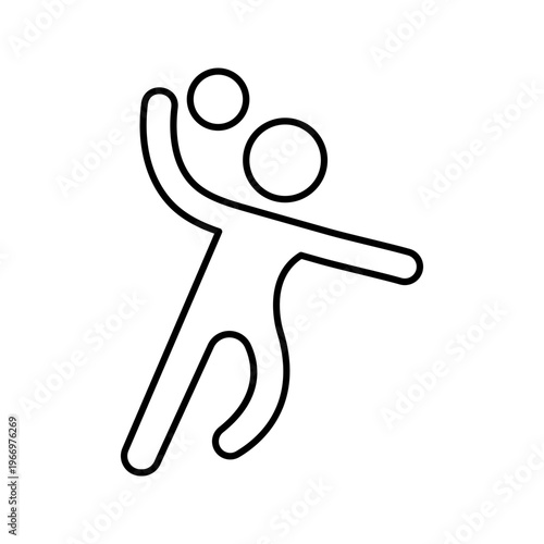 Throwing ball icon. Sports and ball sports line symbol. Black and white.