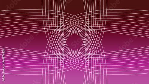Abstract purple and maroon gradient background with overlapping white circular line art patterns.