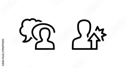 User engagement and active user growth icons for professional business analytics and marketing performance featuring silhouette figures speech bubbles and rising progress arrows vector design