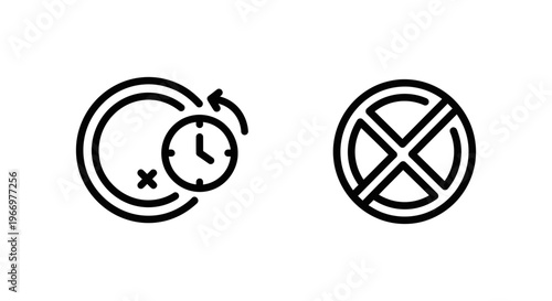 Token expired and token revoked icons set for security access denied system status notifications vector graphic elements on white background