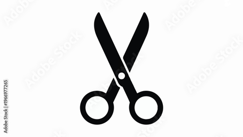 a pair of black scissors on white background
