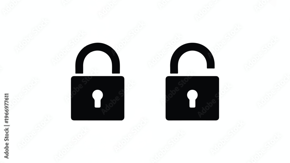 Fototapeta premium Modern Lock and Key Visual Metaphor for Cyber Security Data Protection Privacy and Safe Access Technology Design Theme