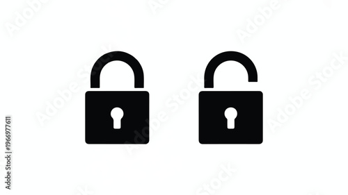 Modern Lock and Key Visual Metaphor for Cyber Security Data Protection Privacy and Safe Access Technology Design Theme