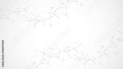 Global network connection website header or banner design. Abstract background with connecting dots and lines. Global business. Social network communication. Internet technology. Vector illustration