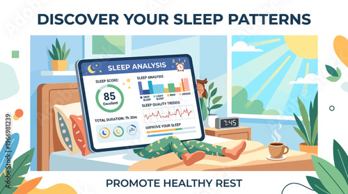 Sleep Analysis App on Tablet in Bedroom