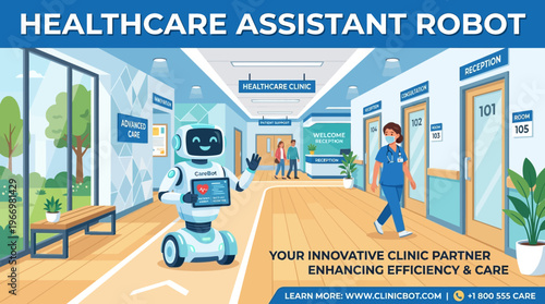 Healthcare Assistant Robot in Modern Clinic Environment