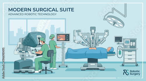 Modern Surgical Suite with Robotic Technology