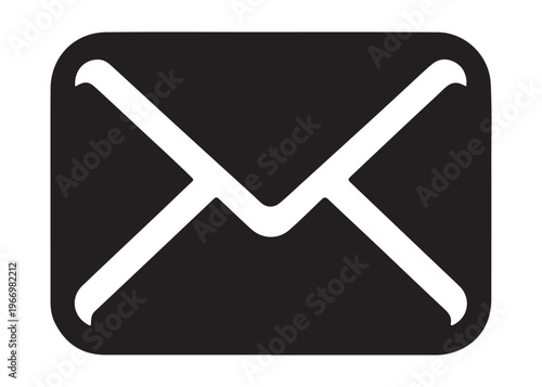 email message icon with envelope logo silhouette, online messaging envelope logo silhouette vector illustration, digital email communication icon logo silhouette design on white background