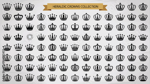 heraldic crowns collection  various royal crest designs