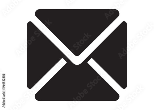 email message icon with envelope logo silhouette, online messaging envelope logo silhouette vector illustration, digital email communication icon logo silhouette design on white background