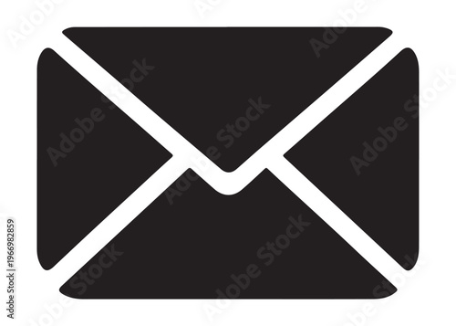 email message icon with envelope logo silhouette, online messaging envelope logo silhouette vector illustration, digital email communication icon logo silhouette design on white background