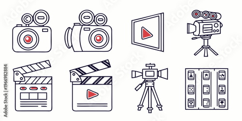 Production and filmmaking cameras equipment clapperboard