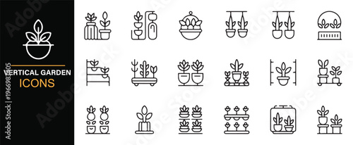 Eco friendly gardening and plant care icon pack