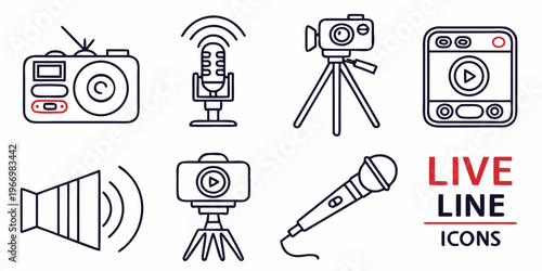 Live line with audio and equipment camera microphone