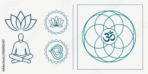 Meditation and spirituality in teal lotus