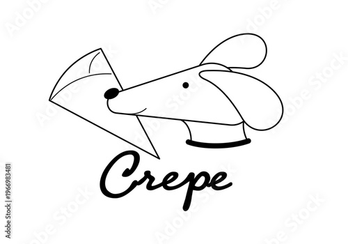 クレープと犬のイラストレーション