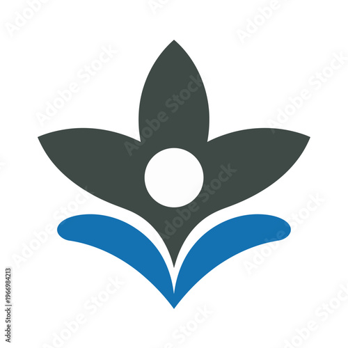 Vector of a stylized flower composed of abstract shapes and natural colors
