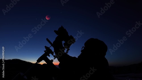 Amateur astronomer observing stars, planets, Moon eclipse and other celestial objects.