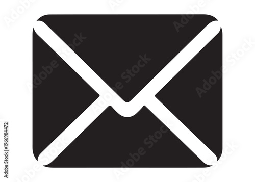 email message icon with envelope logo silhouette, online messaging envelope logo silhouette vector illustration, digital email communication icon logo silhouette design on white background