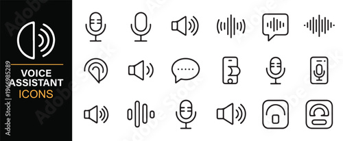Sound and speech recognition icon set for apps and interfaces