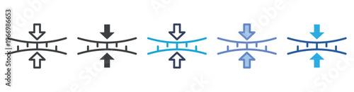 Elasticity icon set multiple style collection