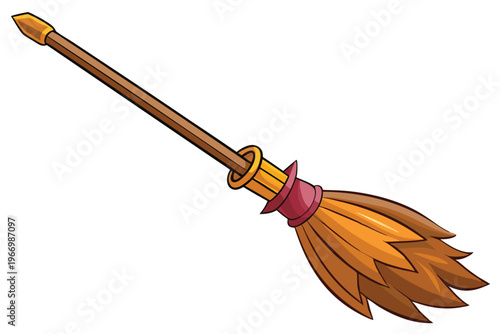 broomstick vector on white background
