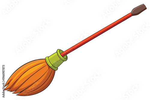 broomstick vector on white background