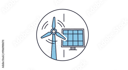 Renewable energy sources concept icon.