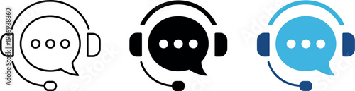 Customer support icon representing call center, hotline, operator, staff, and service agent for business and helpdesk vector illustration