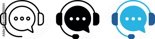 Customer support icon representing call center, hotline, operator, staff, and service agent for business and helpdesk vector illustration