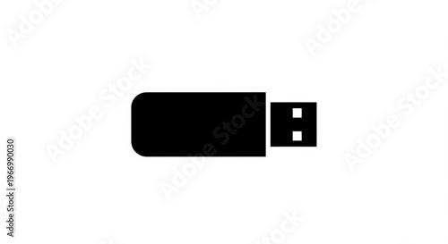 A minimalist black USB flash drive icon on a white background