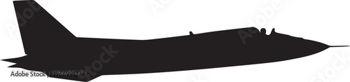 Modern jet fighter aircraft vector silhouette illustration flying for military air defense