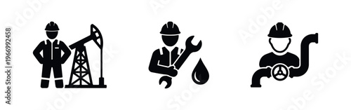 Oil and Gas Industry Maintenance and Production Icons