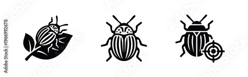 Colorado Potato Beetle Pest Control and Agriculture Icons