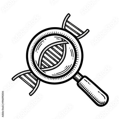 Magnifying glass with handle closeup.