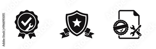 Set of Service Quality, Warranty, and Maintenance Icons