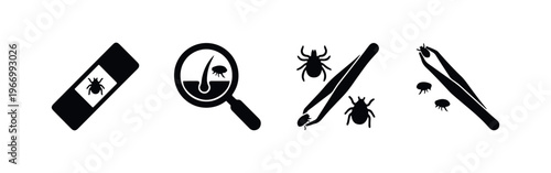 Tick and Flea Removal and Skin Parasite Treatment Icons