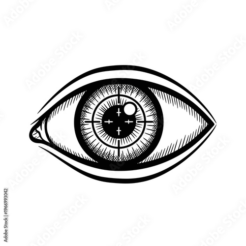 Detailed illustration of a human eye.