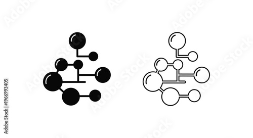 a molecular structure diagram with atoms and bonds Vector