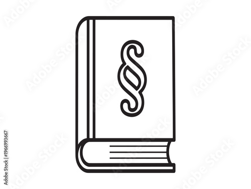 Law book icon, legal symbol, paragraph sign, vector illustration isolated on White Background