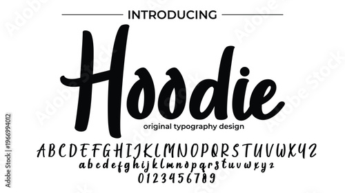Hoodie Script Font Bold Handwritten Typography Modern Calligraphy Alphabet Design
