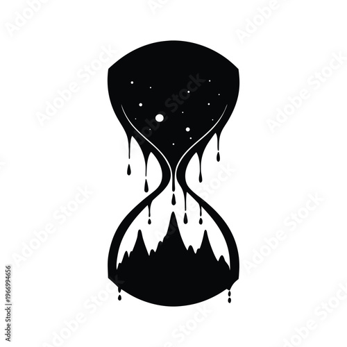 Abstract Hourglass Space Mountain Silhouette
