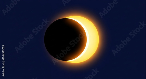 Crescent Sun During Solar Eclipse Celestial Event.