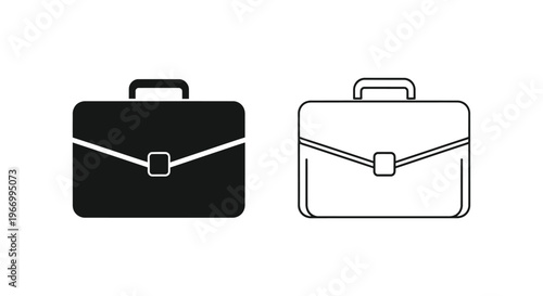 a black and a white briefcase Vector