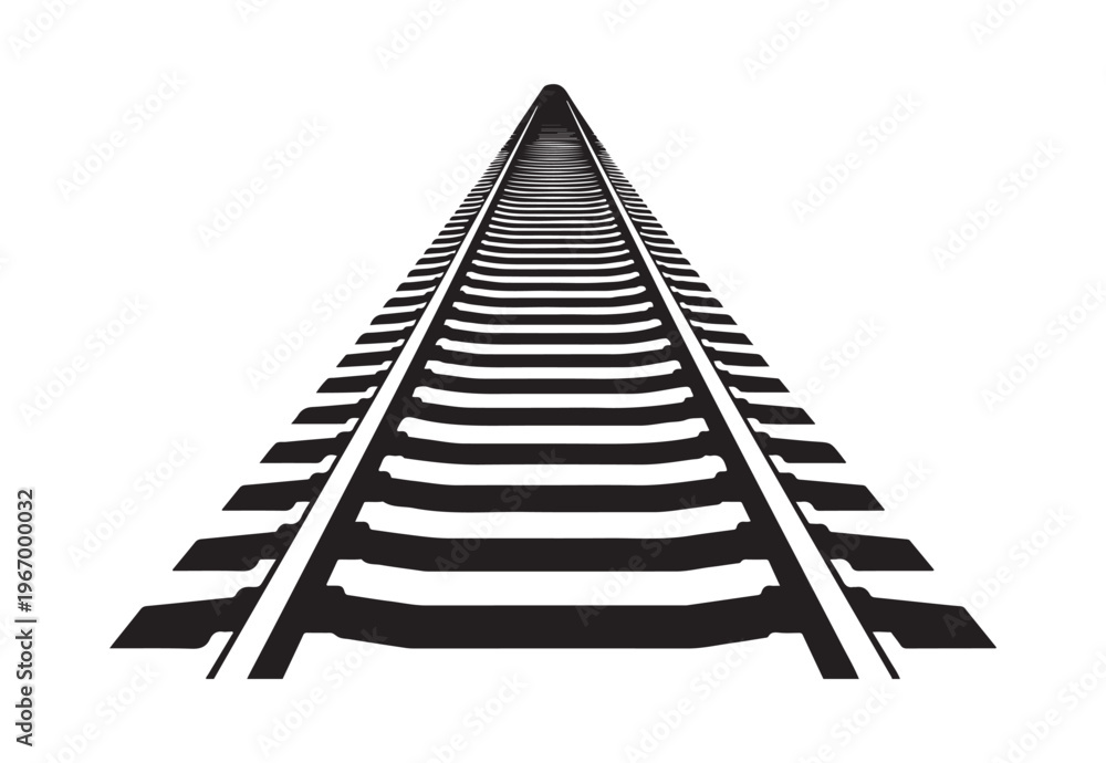 Ταπετσαρία Perspective view of straight railroad tracks receding into horizon for travel and transportation design concept