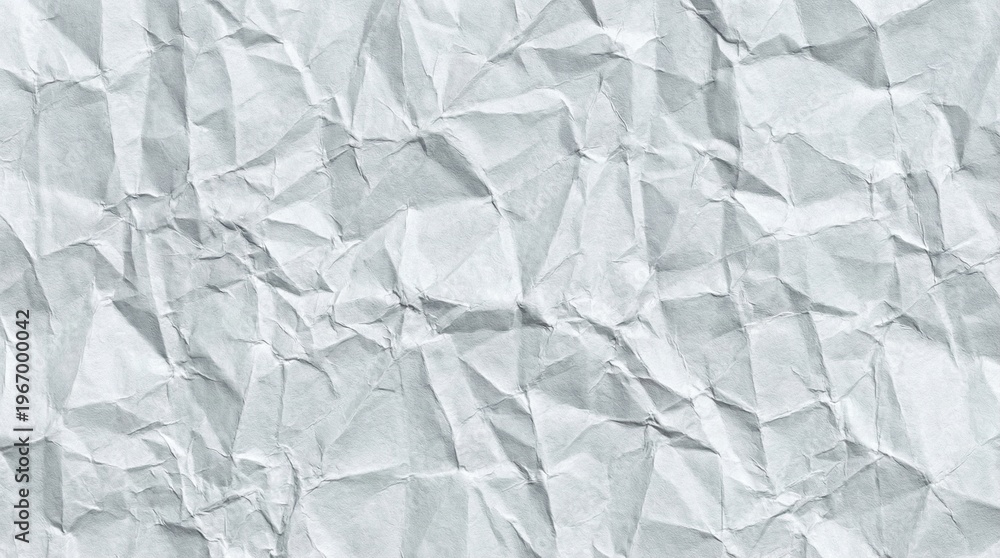 Fototapeta premium Intricate crumpled paper texture, light blue tones, dynamic folds and shadows