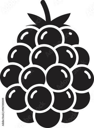 Blackberry icon simple glyph illustration representing a single berry for healthy food concepts isolated on white