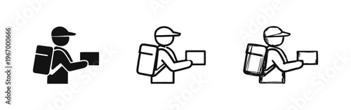 Delivery Service and Courier Icons: Logistics, Shipping, and E-commerce
