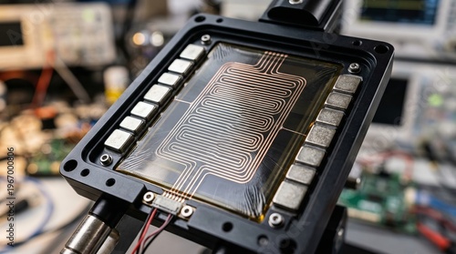 Detailed view of an electronic component for audio equipment